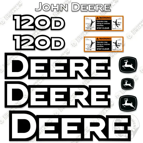 Fits John Deere 120D Decal Kit Mini Excavator 1