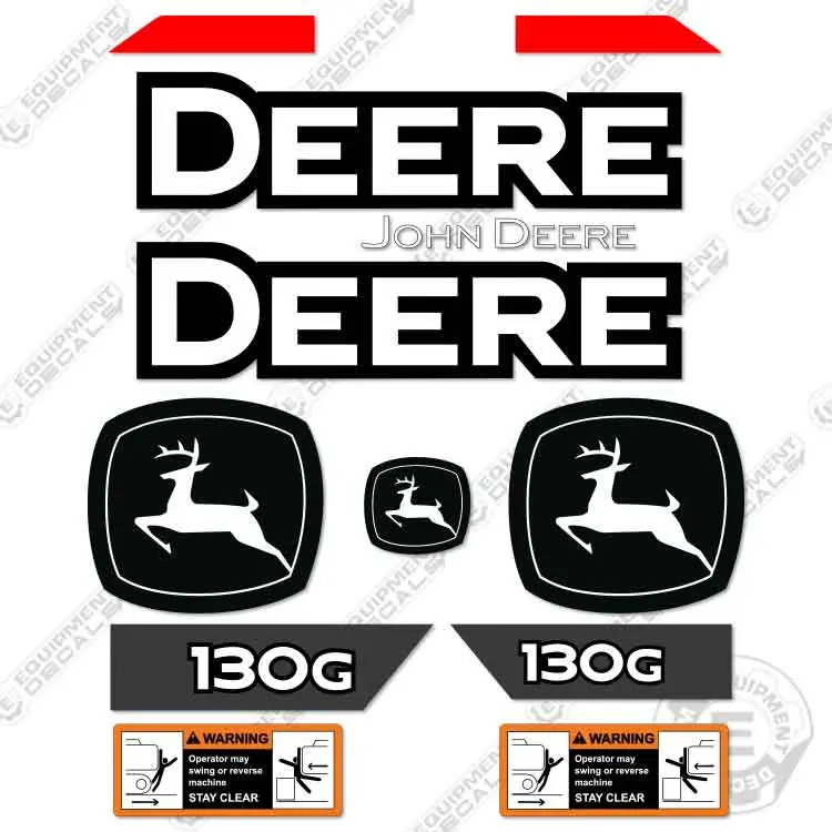 Fits John Deere 130G Decal Kit Excavator - New Style 1