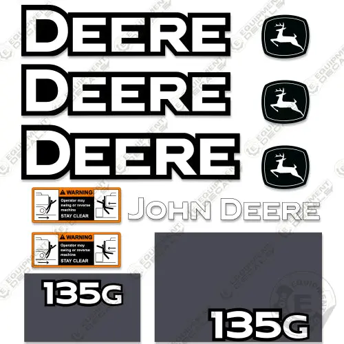 Fits John Deere 135G Decal Kit Excavator 1
