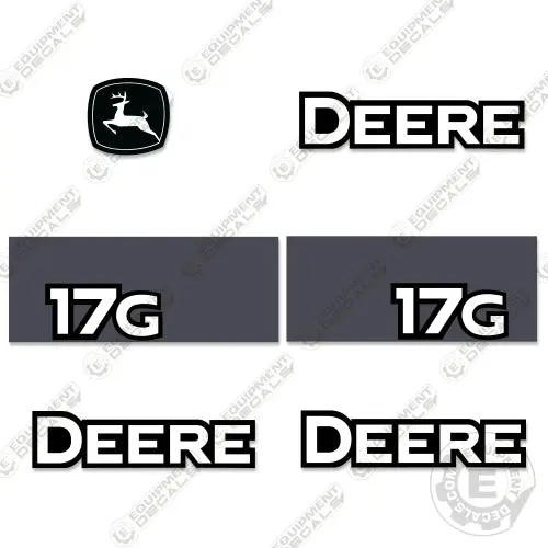 Fits Deere 17G Mini Excavator Decal Kit 1
