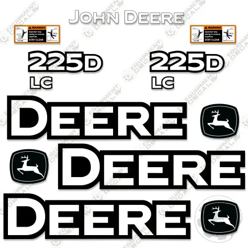 Fits John Deere 225D Lc Excavator Decal Kit 1