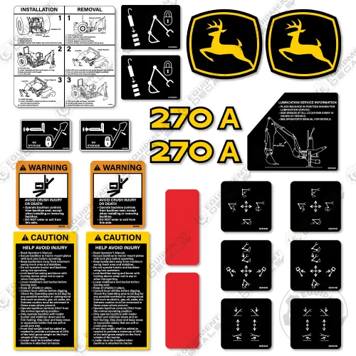 Fits John Deere 270A Decal Kit Backhoe Attachment 1