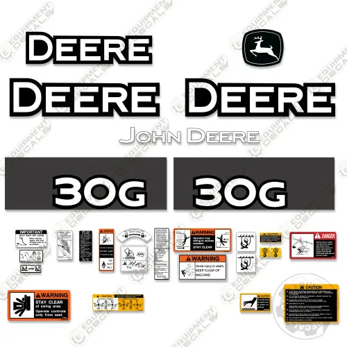 Fits John Deere 30G Decal Kit Excavator 2