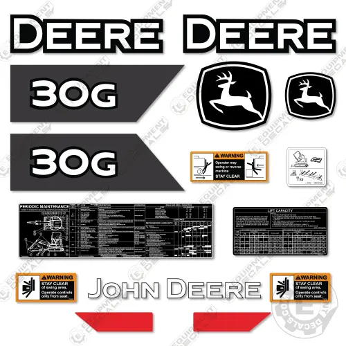 Fits John Deere 30G Decal Kit Excavator - 2021+ 1