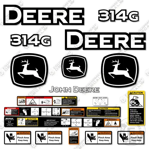 Fits John Deere 314G Decal Kit Skid Steer - Pre 2020 Version! 1