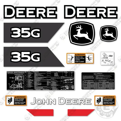 Fits John Deere 35G Decal Kit Excavator - 2021+ 1