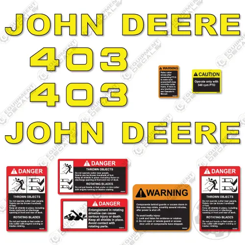 Fits John Deere 403 Decal Kit Rotary Cutter 1