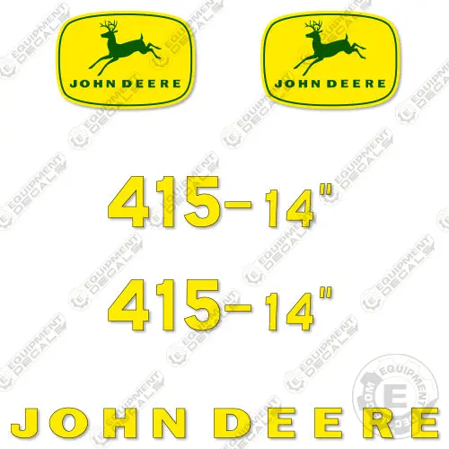 Fits John Deere 415-14" Decal Kit Plow 1