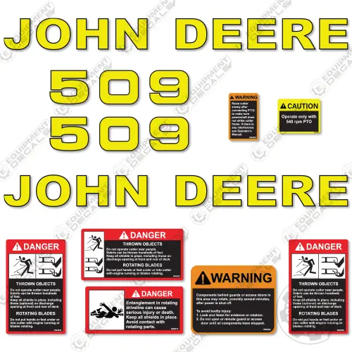 Fits John Deere 509 Decal Kit Rotary Cutter 1