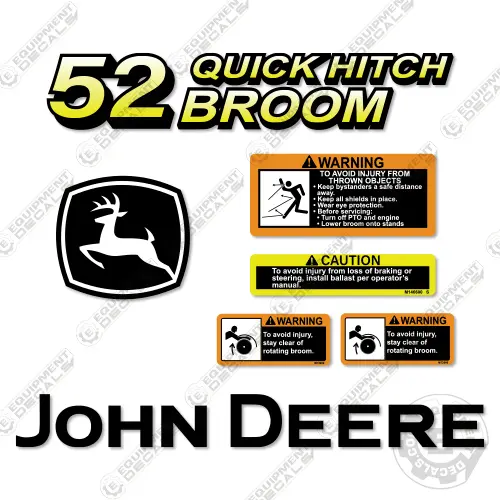 Fits John Deere 52 Quick Hitch Decal Kit Broom 1
