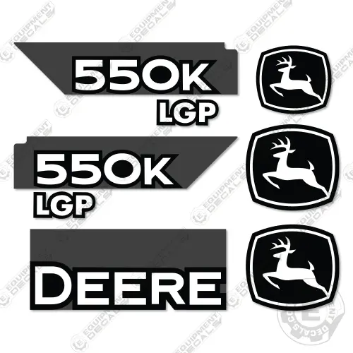 Fits John Deere 550K Dozer Crawler Decal Kit Older Style 1