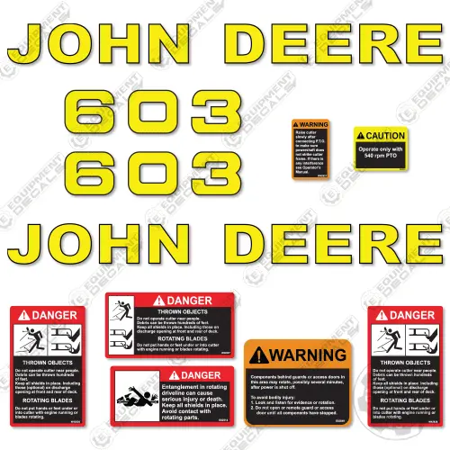 Fits John Deere 603 Decal Kit Rotary Cutter 1