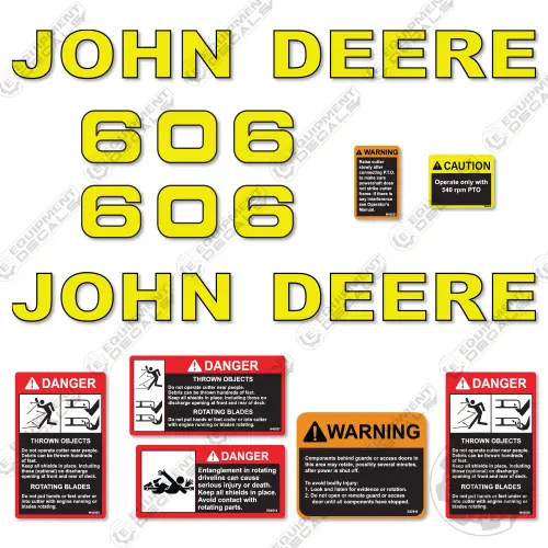 Fits John Deere 606 Decal Kit Rotary Cutter 1