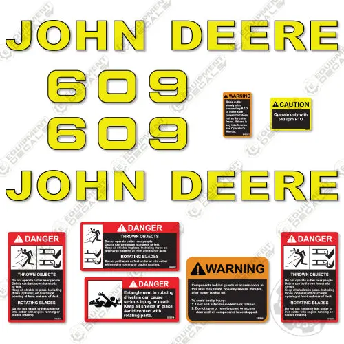 Fits John Deere 609 Decal Kit Rotary Cutter 1