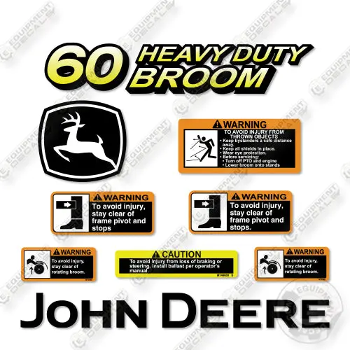 Fits John Deere 60 Heavy Duty Decal Kit Broom 1