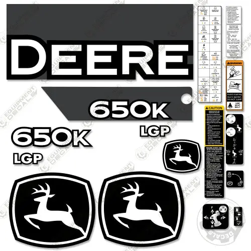 Fits John Deere 650K Dozer Crawler Decal Kit (New Style) 1