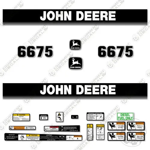 Fits John Deere 6675 Decal Kit Skid Steer 1