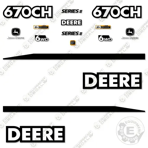 Fits John Deere 670Ch Series Ii Decal Kit Motor Grader - Scraper 1