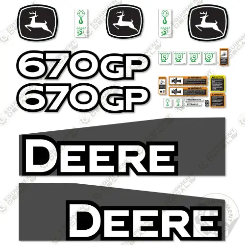 Fits John Deere 670Gp Decal Kit Motor Grader (2014-2019) - Scraper 1