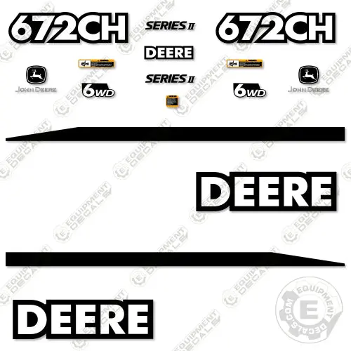 Fits John Deere 672Ch Series Ii Decal Kit Motor Grader - Scraper 1