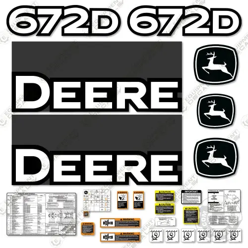Fits John Deere 672D Decal Kit Motor Grader (2004-2009) - Scraper 1