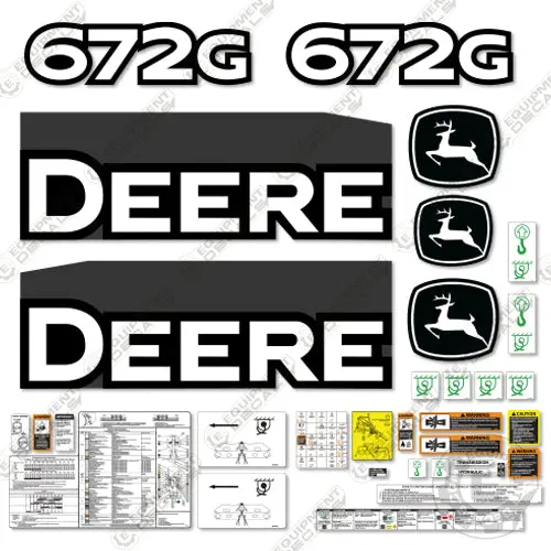 Fits John Deere 672G Decal Kit Motor Grader (2013) - Scraper 1