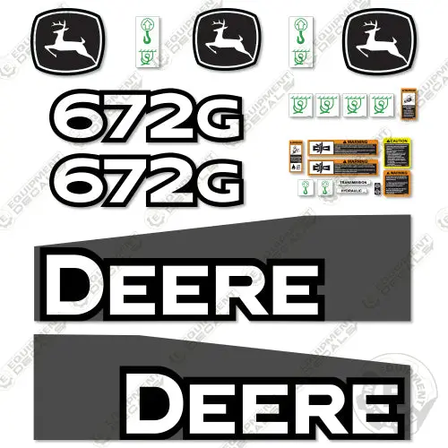 Fits John Deere 672G Decal Kit Motor Grader (2014-2019) - Scraper 1