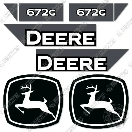 Fits John Deere 672G Decal Kit Motor Grader (2021+) - Scraper 1