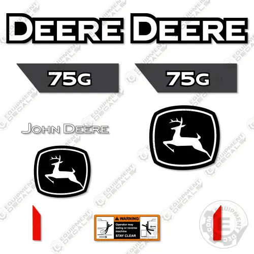 Fits John Deere 75G Decal Kit Excavator - New Style 1