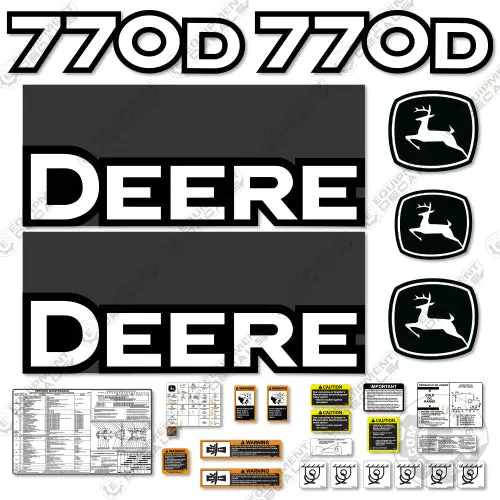 Fits John Deere 770D Decal Kit Motor Grader (2004-2009) - Scraper 1