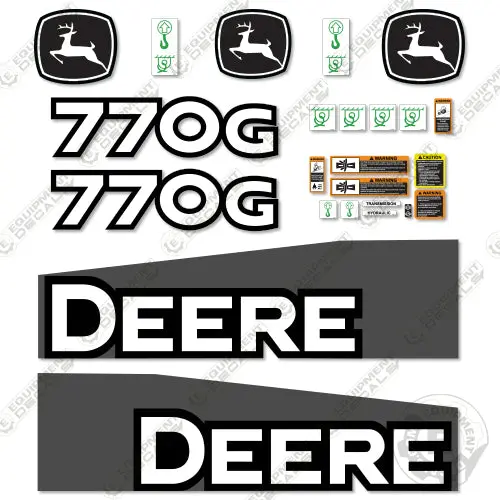 Fits John Deere 770G Decal Kit Motor Grader (2014-2019) - Scraper 1