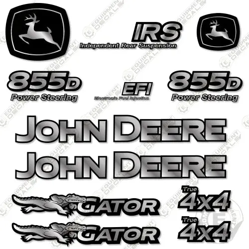 Fits John Deere Gator 855D Decal Kit (Silver) Utility Vehicle 1