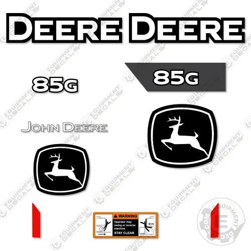 Fits John Deere 85G Decal Kit Excavator - New Style 1