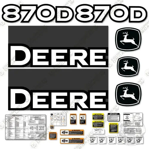 Fits John Deere 870D Decal Kit Motor Grader (2004-2009) - Scraper 1