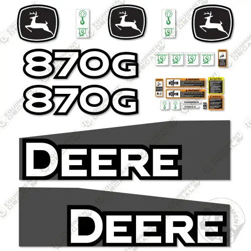 Fits John Deere 870G Decal Kit Motor Grader (2014-2019) - Scraper 1