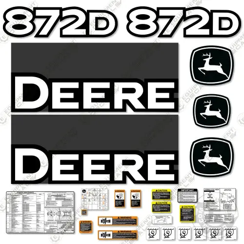 Fits John Deere 872D Decal Kit Motor Grader (2004-2009) - Scraper 1