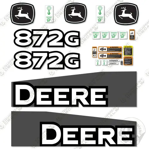 Fits John Deere 872G Decal Kit Motor Grader (2014-2019) - Scraper 1
