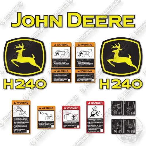 Fits John Deere H240 Decal Kit Front End Tractor Loader 1