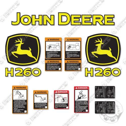 Fits John Deere H260 Decal Kit Loader Attachment 1