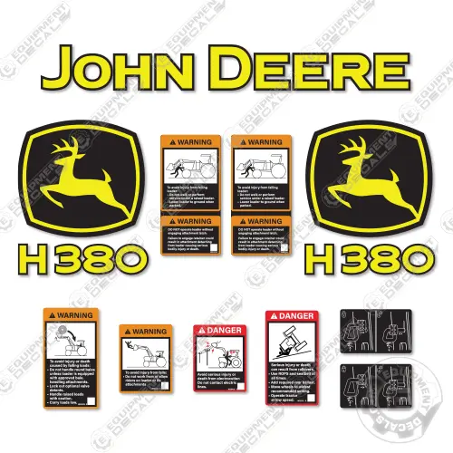 Fits John Deere H380 Decal Kit Loader Attachment 1
