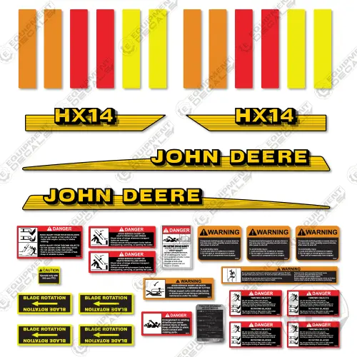 Fits John Deere Hx14 Decal Kit Rotary Cutter 1