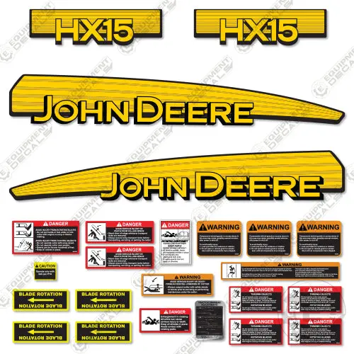 Fits John Deere Hx15 Decal Kit Rotary Cutter 1
