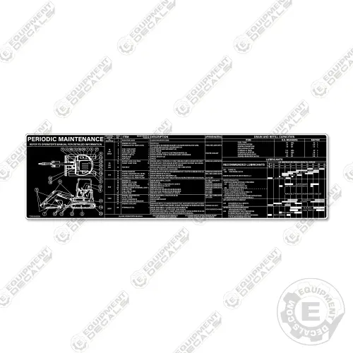 Fits John Deere Periodic Maintenance Chart Mini Excavator - Td00005228 1