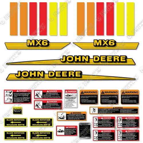 Fits John Deere Mx6 Decal Kit Rotary Cutter 1