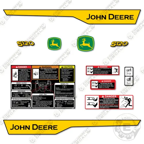 Fits John Deere S120 Decal Kit Mower 1