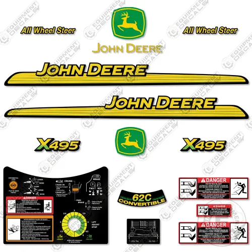 John Deere X495 Decal Kit Mower 1