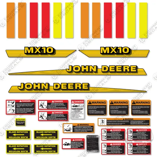 Fits John Deere Mx10 Decal Kit Rotary Cutter 1