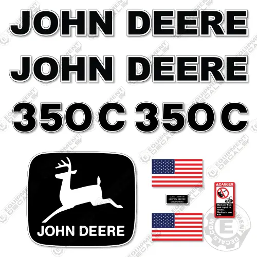 Fits John Deere 350C Decal Kit Dozer 1
