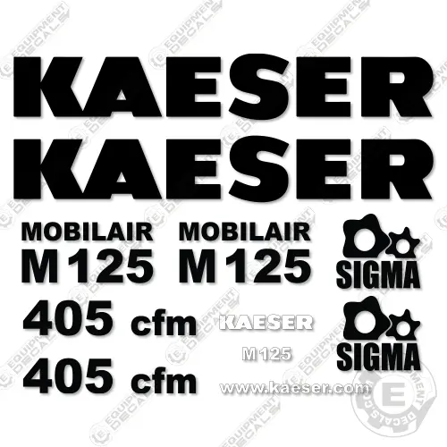 Fits Kaeser M125 Decal Kit Compressor 1