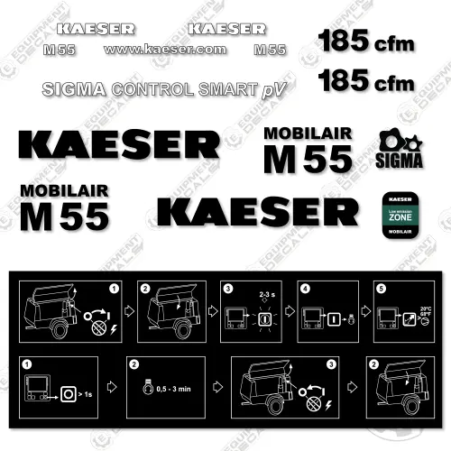 Fits Kaeser M55 Decal Kit Compressor 1